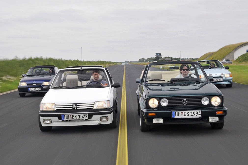 VW Golf Cabriolet 1.8 Opel Kadett GSi Cabriolet Peugeot 205 CTI Ford Escort XR3i Cabriolet
