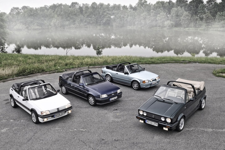 VW Golf Cabriolet 1.8 Opel Kadett GSi Cabriolet Peugeot 205 CTI Ford Escort XR3i Cabriolet