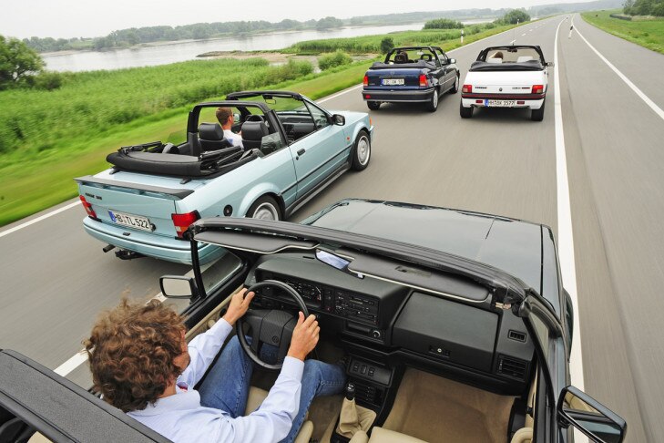 VW Golf Cabriolet 1.8 Opel Kadett GSi Cabriolet Peugeot 205 CTI Ford Escort XR3i Cabriolet