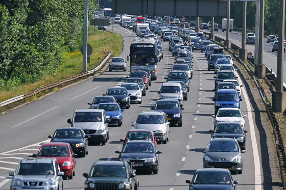 Stau auf der Autobahn