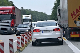 Verengte Fahrbahn