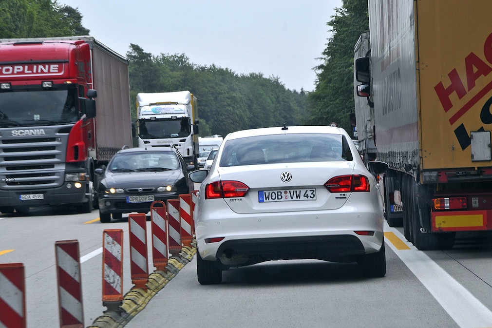 Verengte Fahrbahn