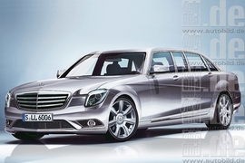 Mercedes S 600 Pullman Illustration Larson mit Wasserzeichen