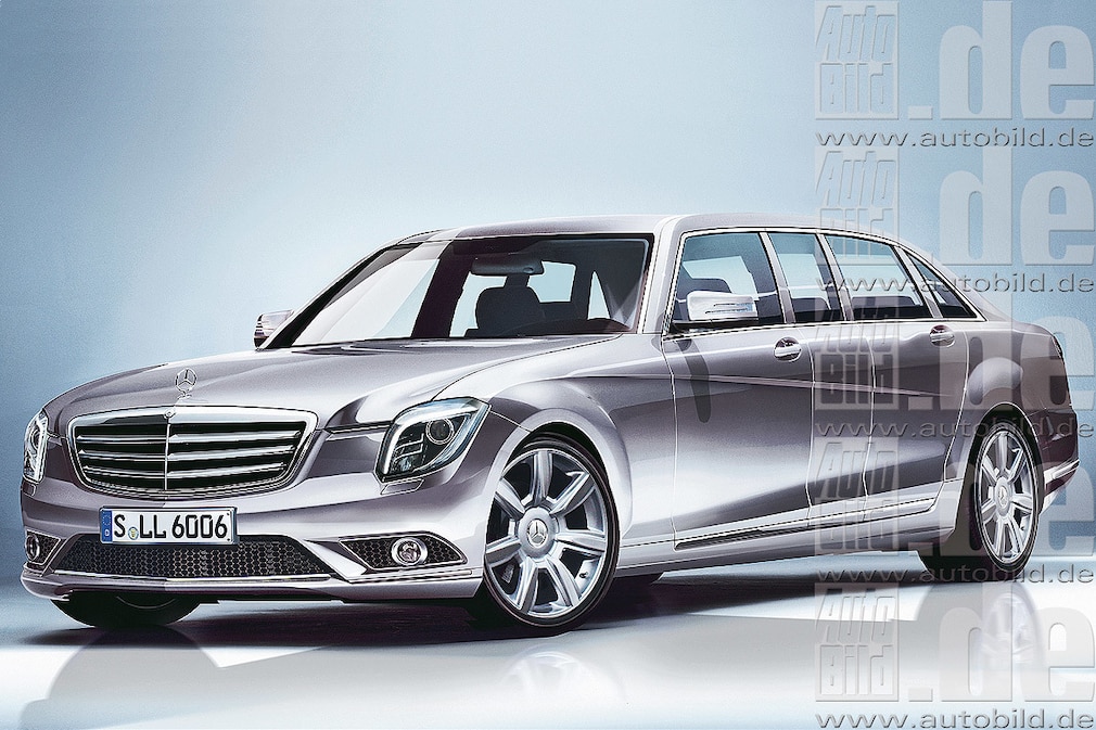 Mercedes S 600 Pullman Illustration Larson mit Wasserzeichen