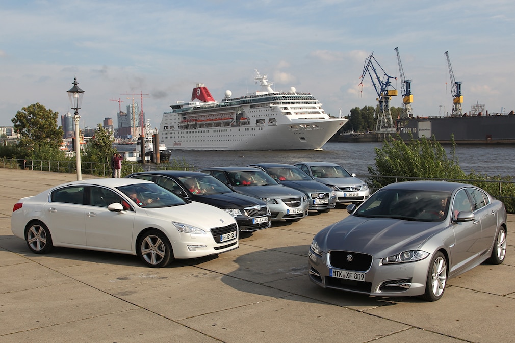 Saab 9-5 TiD; Jaguar XF 2.2D; Renault Latitude dCi175; Volvo S80 D 5; Peugeot 508 HDi 205 GT; Skoda Superb 2.0 TDI