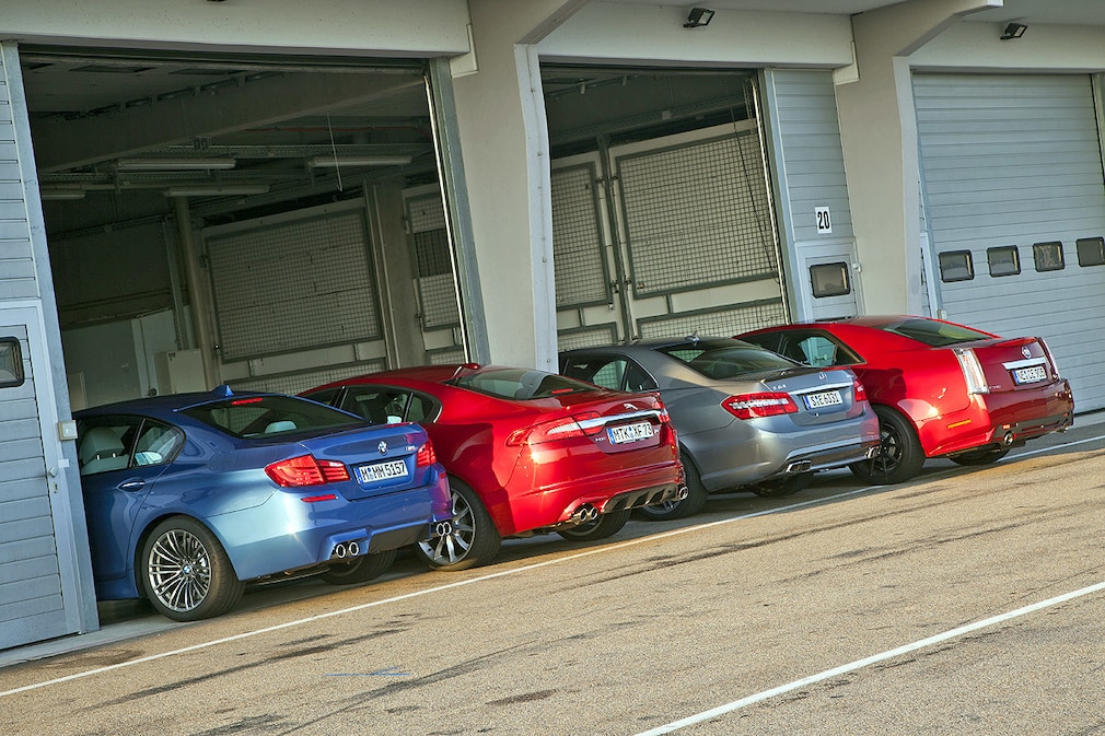 BMW M5 Cadillac CTS-V Jaguar XFR Mercedes E 63 AMG
