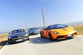 Lamborghini Gallardo Spyder Performante Mercedes SLS AMG Roadster Audi R8 GT Spyder