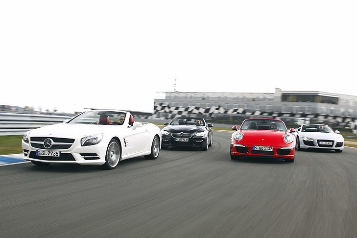 BMW 650i Mercedes SL 500 Porsche 911 Audi R8