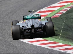 Nico Rosberg betrieb im Grand Prix von Spanien als Siebter Schadensbegrenzung