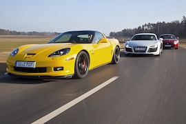 Chevrolet Corvette Z06 Audi R8 V10 Jaguar XKR-S